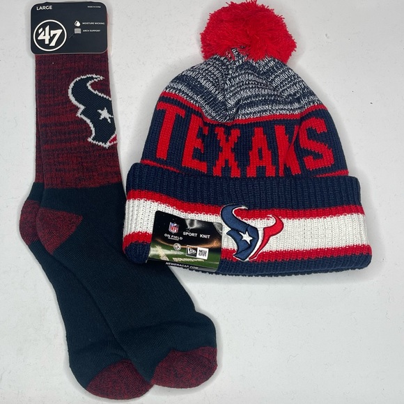 Houston Texans beanie hat and socks